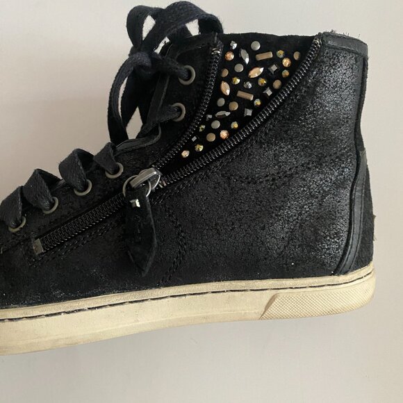 UGG Blaney Crystals Women's Black High Top Sneakers Size 7.5 1008490 Fall - Picture 14 of 15